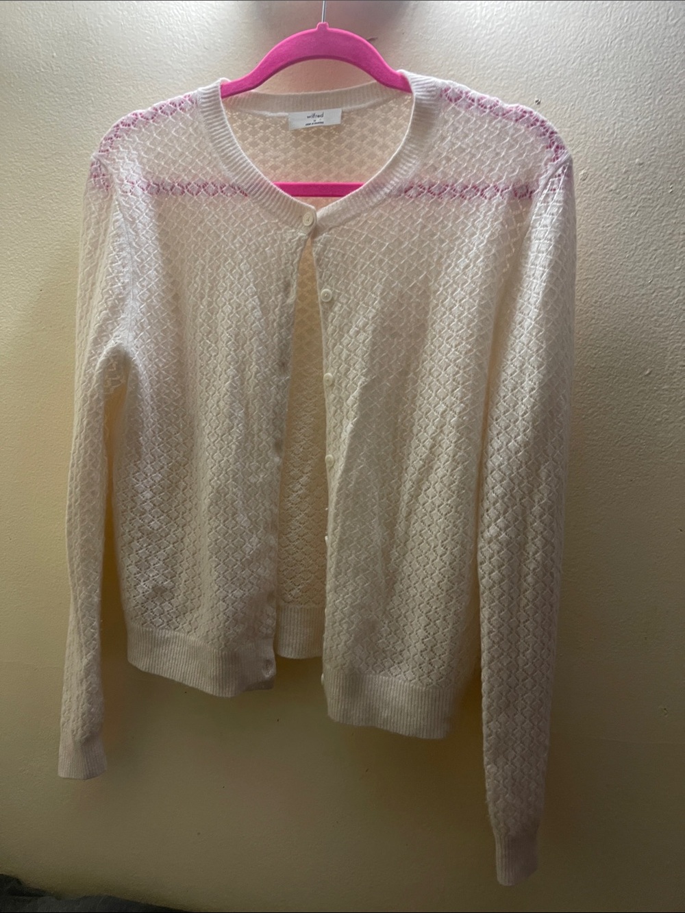 Wilfred Aritzia cashmere wool blend cardigan knit  button down size Medium